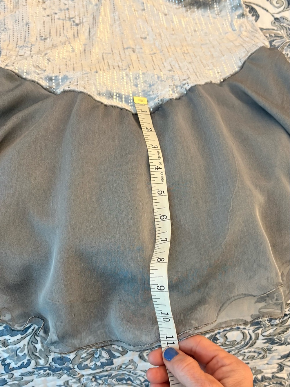 Ladies Silver Figure Skating Dress for Competition - Picture 8 of 10